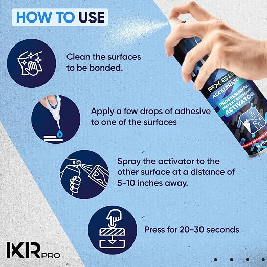 ixirpro Super Glue Accelerator, CA Glue Activator, 6 Pack-16.9 oz