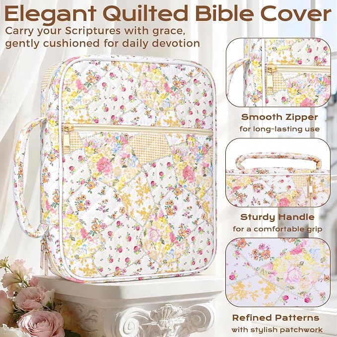 XKDOUS Bible Cover Case for Women Bible Bag Journaling Kit w/Study Supplies