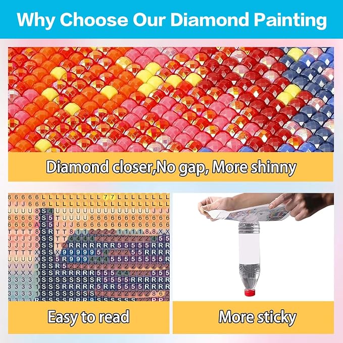 Square Drill Diamond Painting Mushroom Diamond Art Square Drills 12x16inch | 5D Mushroom Square Diamond Painting Kits for Adults, Glow Forest Diamond Art Square Gems DIY Kits for Home Wall Decor Gifts