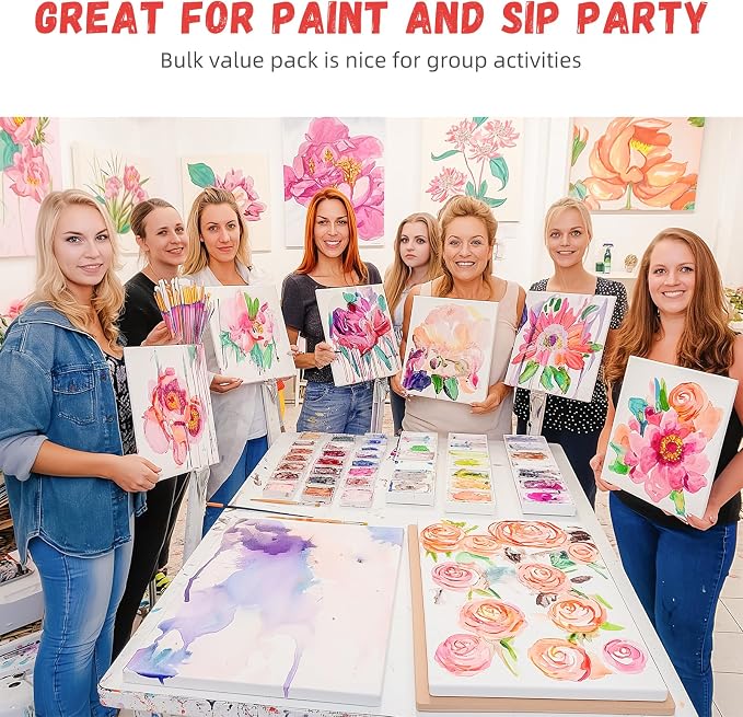 Simetufy 48 Pack 8 x 10 inch Canvas Boards for Painting Canvas Panels | Gesso Primed Acid-Free 100% Cotton for Acrylics Oil Watercolor Tempera Paints