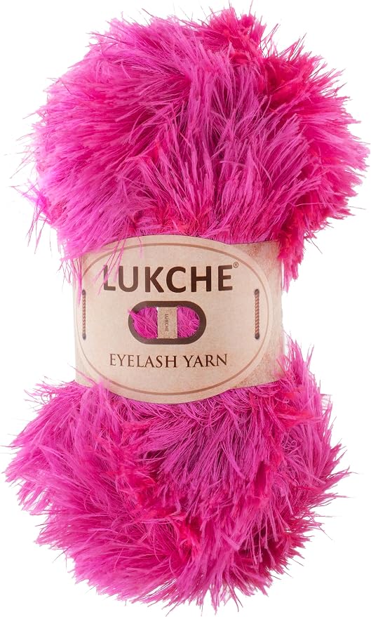 Eyelash Fun Fur Yarn Premium 100% Polyester 164 Yds (150 Mt), 3.53 Oz (100 Gr) Colorful Crochet Yarn Dıy Hand Knitting. (Neon Pink, 1 Skein)