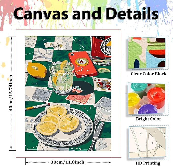 hkejoi Poker Paint by Numbers Kit for Adults, 12x16 in