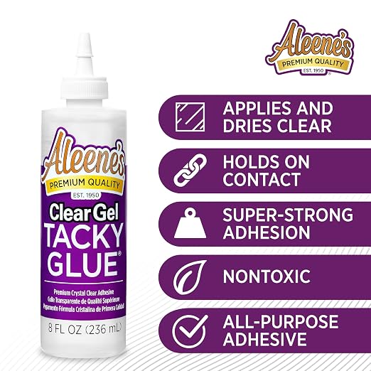 Aleene's Clear Gel Tacky Glue, Dries Clear, 8 fl oz 3-Pack