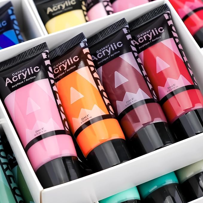 AUREUO Fall Colors Acrylic Paint Set - 8 Colors x 21ml