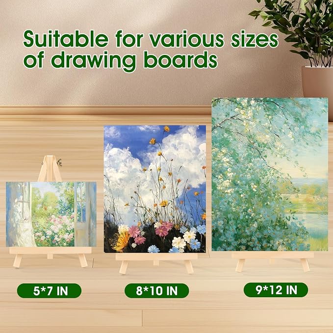 32 Pack 9 Inch Wood Easels, Easel Stand for Painting Canvases | Art and Crafts, Tripod Painting Party Easel, Kid Student Tabletop Easels for Paint, Portable Canvas Photo Picture Sign Holder