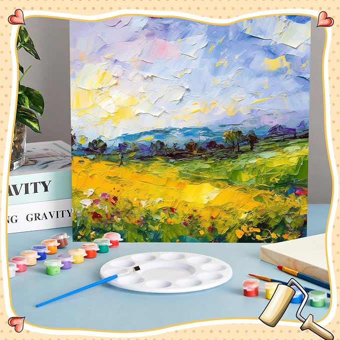 Barydat 24 Pcs Wood Panels for Painting 10'' x 10'' Unfinished Wood Canvas Board Artist Wall 0.79'' Deep Wooden Cradled Panel for DIY Crafts, Easel Display, Painting Pouring Arts Use with Oil, Acrylic