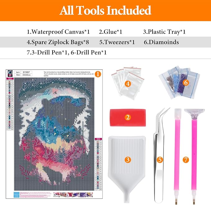 Diamond Art Kits for Adults, Bear DIY 5D Diamond Painting for Beginners | 12x16 Inch, Full Drill Round Dots, Forest Polar Bear Gem Art Craft Kits, Home Wall Decor, Stress Relief Relaxing Hobby Gift
