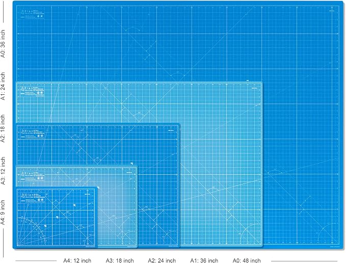 Elan Cutting Mat 36x60 Blue, Extra Large Self Healing Cutting Mat 36 x 60 Inch, 5-Ply Craft Board Blue, Hobby Board for Sewing and Quilting