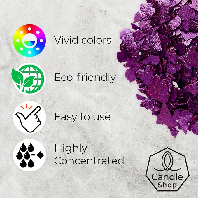 Purple Candle Dye 2oz for Soy Candle Making – Concentrated Wax Color Chips | Highly Concentrated Candle Wax Dyes – Candle Shop Premium Color Dye Chips for Soy Wax, Beeswax, Paraffin