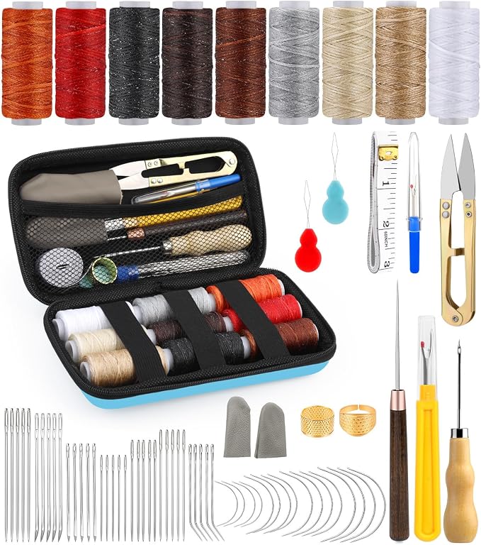 74 PCS Leather Sewing Kit Heavy Duty Sewing Kit Upholstery Repair Kit