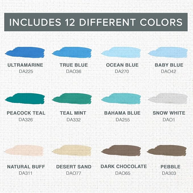 Coastal Colors Acrylic Paint Set, Set of 12, 2 fl oz