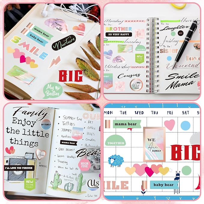 Chinco 30 Sheet Family Friend Theme Scrapbooking Sticker Decals