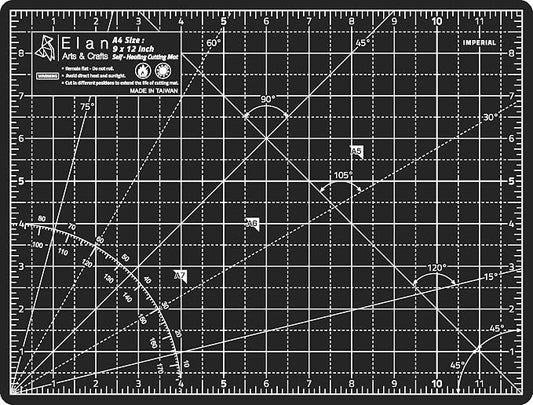 Elan Cutting Mat A4 Black & Taupe, Self Healing Cutting Mat 9x12 Inch, 5-Ply Craft Board Black, Hobby Board for Crafts 9x12 Inch