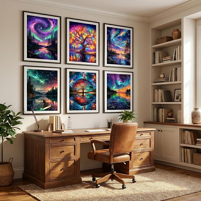 Mosaflare 6 Pack 5D Landscape Scenery Diamond Painting Kits 12x16 Inch