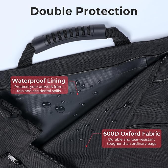 Nicpro Light Weight Art Portfolio Bag, 23" x 31" Art Canvas Portfolio Case