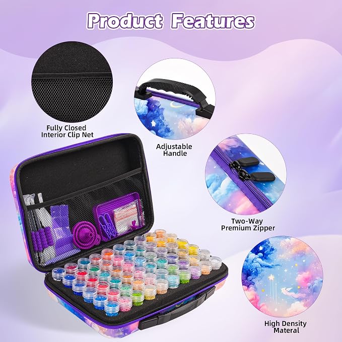 MERATIA Diamond Art Storage Organizer, 60 Jars with Accessories