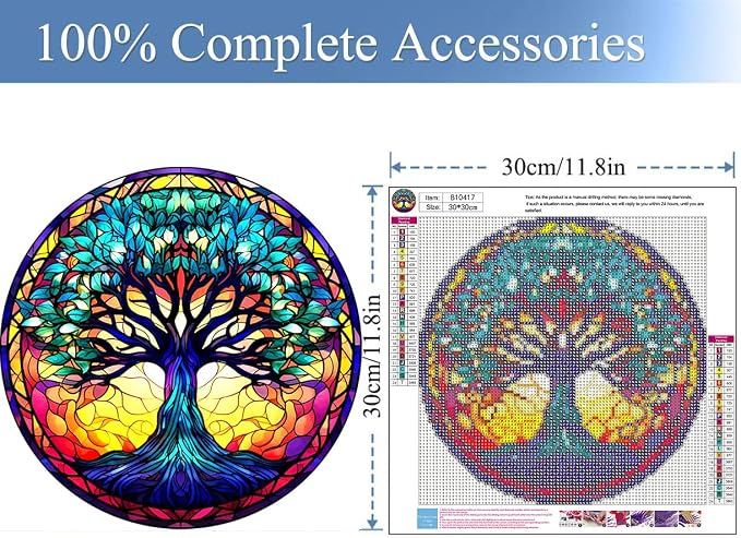 Diamond Art Kits for Adults Tree of Life Diamond Painting Kit 12x12in