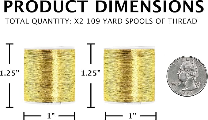 Mandala Crafts Metallic Gold Embroidery Floss for Sewing, 218 Yard Spools