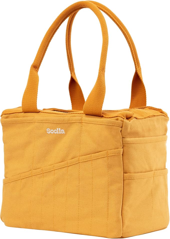 Soolla Studio Bag: Art Supply Storage Organizer & Pottery Tool Bag, Washable Tote, Yarn Bag, Crochet, 30 Pockets, 15+ Colors