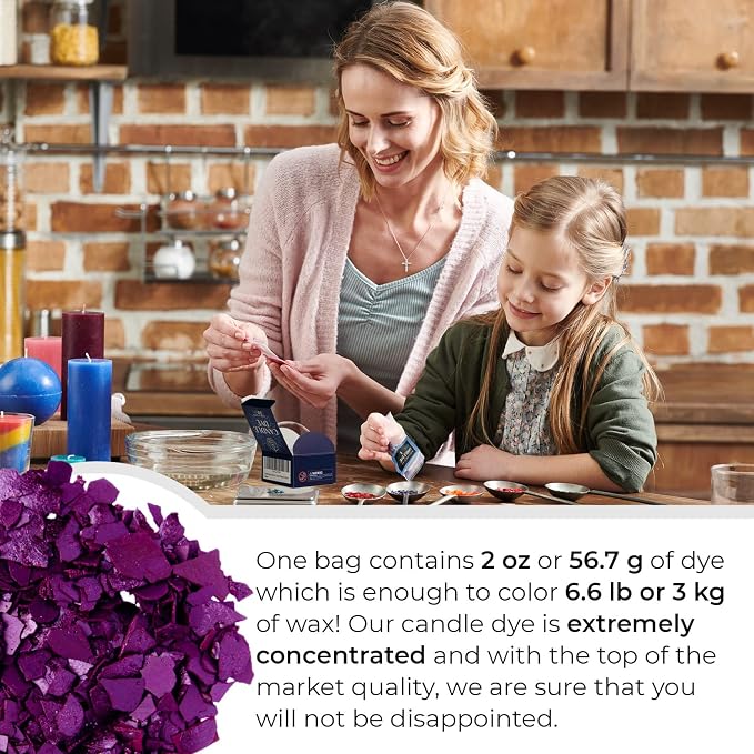 Purple Candle Dye 2oz for Soy Candle Making – Concentrated Wax Color Chips | Highly Concentrated Candle Wax Dyes – Candle Shop Premium Color Dye Chips for Soy Wax, Beeswax, Paraffin