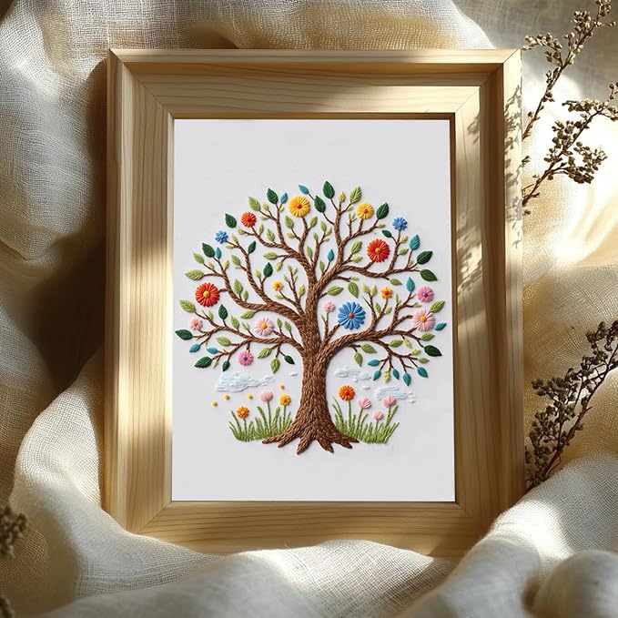 COCOMOX Embroidery Kit for Beginners, Cross Stitch Kits | 3 Different Patterns, Hand Craft DIY Gift, Easy to Follow