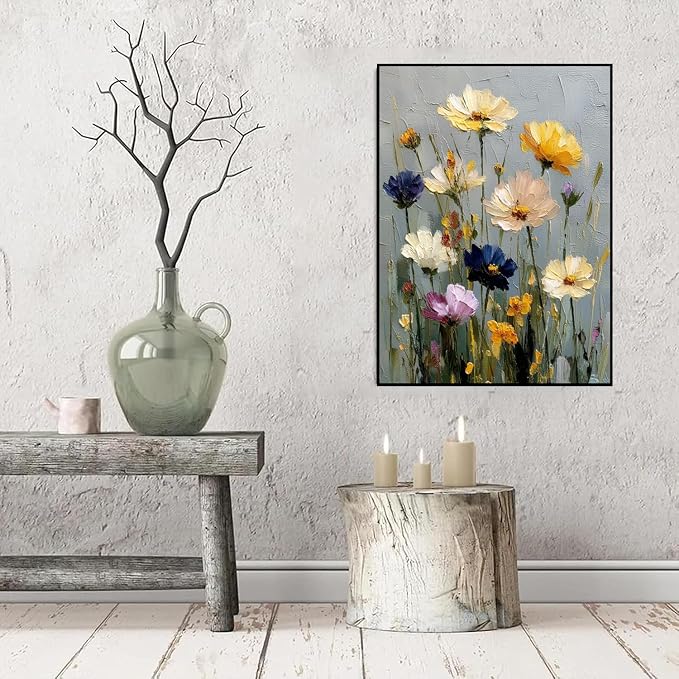 2 Pack Flowers Paint by Numbers Kit for Adults Beginner (Without Frame)