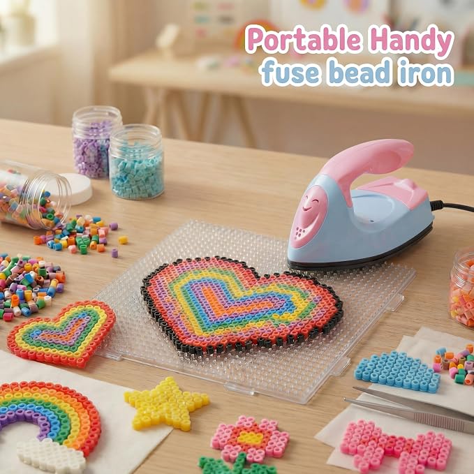 Honoson Mini Craft Iron with Charging Base Tiny,Light Pink, Light Blue