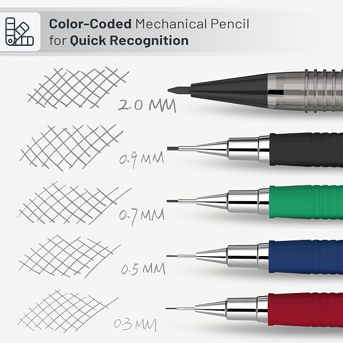 Mr. Pen- Art Mechanical Pencil Set, 5 Mechanical Pencils (0.3, 0.5, 0.7