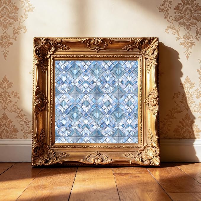 PRSTINCOL Scrapbook Paper,16 Sheets 6 x 6 Inch Blue Windowpane Style Scrapbook Supplies,Single-Sided Vivid Origami Decoupage Paper for DIY Crafts, Card Making, Art Journaling
