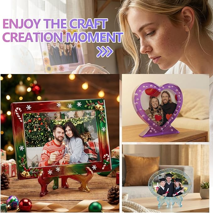 KISREL 26oz Epoxy Resin Kit for Beginners, Resin Kit with Photo Frame Molds | 26oz Epoxy Resin with Photo Frame Molds, Gift for Couples, Family, Friends, Birthday, Graduation, Wedding