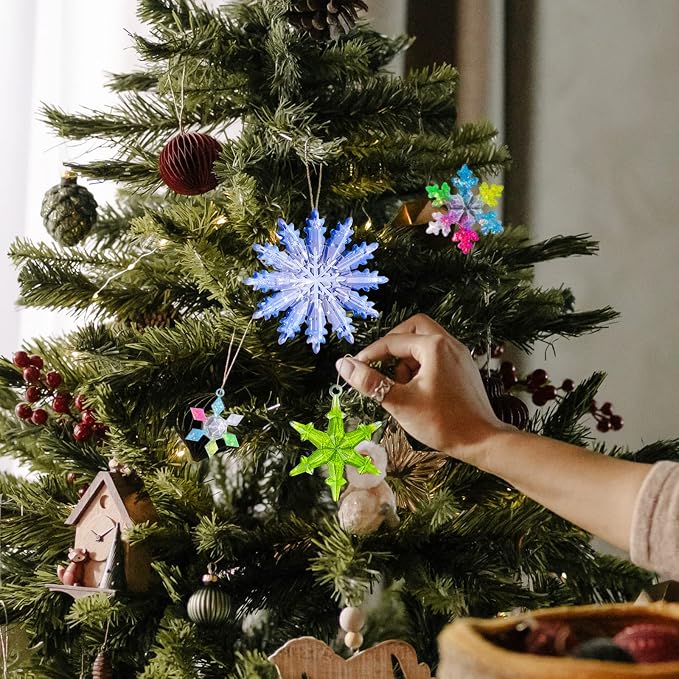LET'S RESIN Christmas Resin Molds, 6 Varying Sizes Snowflake Silicone Molds | Epoxy Resin Molds, 3D Ice Crystal Resin Ornament Molds, Silicone Molds for Epoxy Resin, Tree & Car Decoration