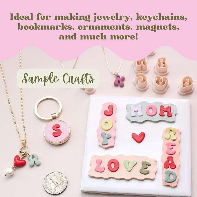 26 Piece Bubble Alphabet Polymer Clay Cutter Set by Sylhouette Studios