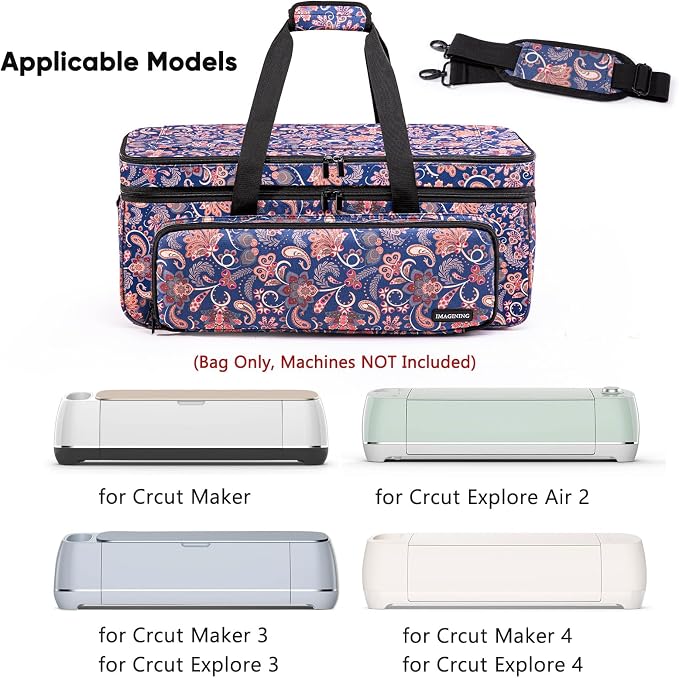 Double Layer Carrying Case with Cutting Mat Pocket & Accessories Storage