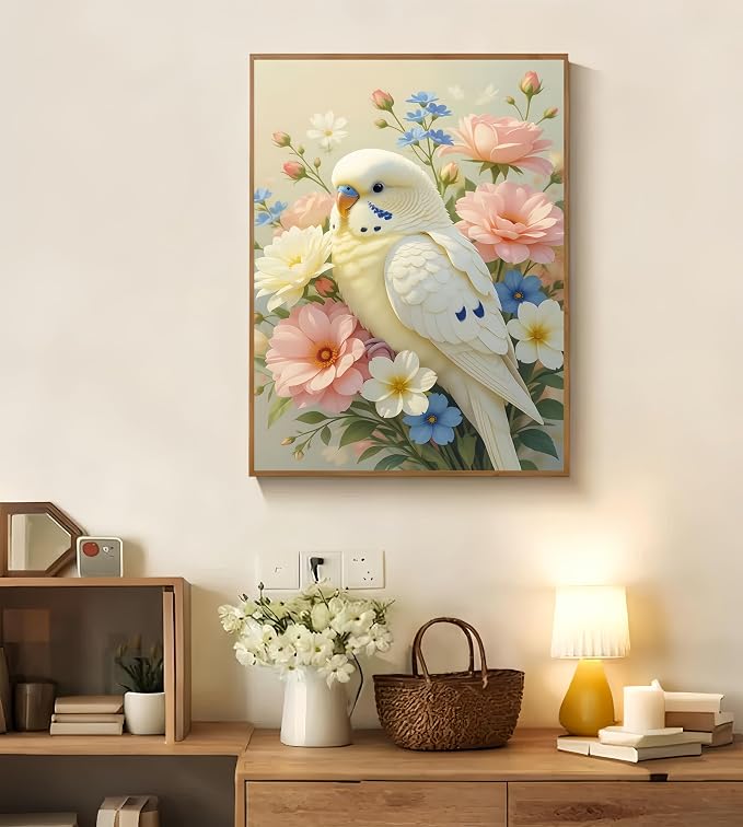 Diamond Painting Kits for Adults,Flower and Parrot Diamond Art Kit12X16inch