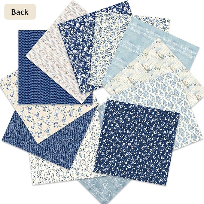 12inch Boho Scrapbook Paper Vintage Flower Pattern Papers Pad,24 Sheets Double-Sided Bobo Floral Scrapbooking CardStock Paper Pad for Holiday Cardmaking DIY Origami Paper.