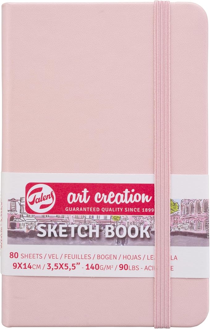 Talens Art Creation Sketchbook, Pastel Pink, 80 Sheets, 3.5 x 5.5 in