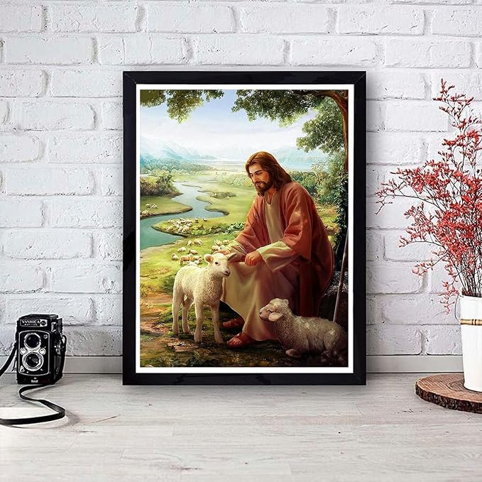 mrpwnle Diamond Art Kits for Adults Jesus Diamond Painting Kits | Christ Jesus Diamond Art Painting Kits for Adults Beginner, DIY Round Full Drill Crafts Kit for Home Decor Gifts 12x16inch