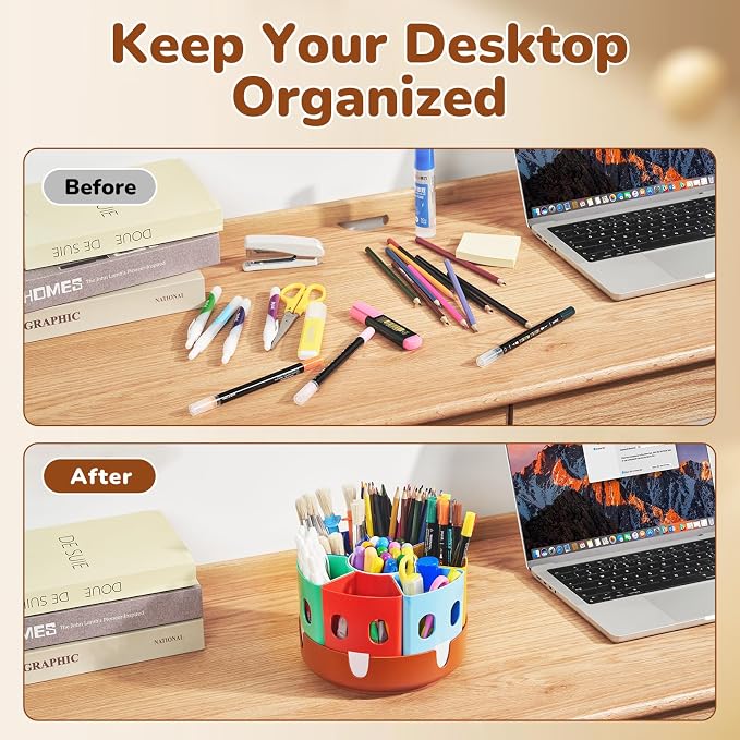 GAMENOTE Rotating Art Supply Organizer, Lazy Susan Caddy, Small