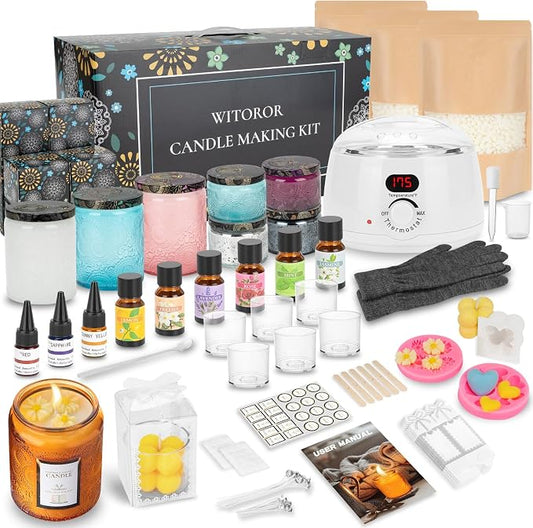WITOROR Candle Making Kit, Scented Candles Making Kit for Adults DIY | Candles Making Kit Supplies with Digital Soy Wax Melt Warmer Candle Making Complete Kit for Adults Beginners Starters