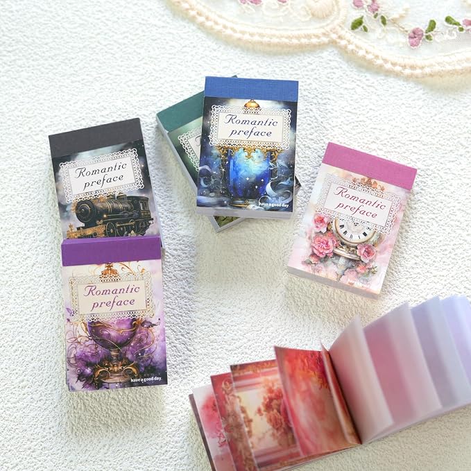 Aromoty 6 Set 300 Pcs Vintage Washi Stickers Book Kit Junk Journal Supplies