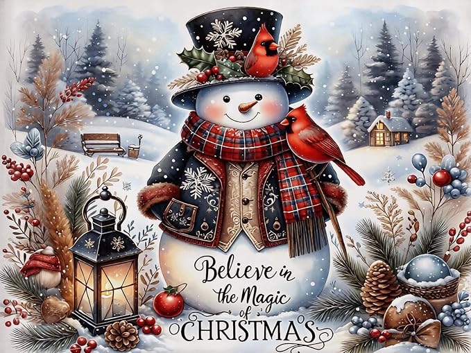 Benjenes Christmas Sonwman Diamond Art Kits for Adults