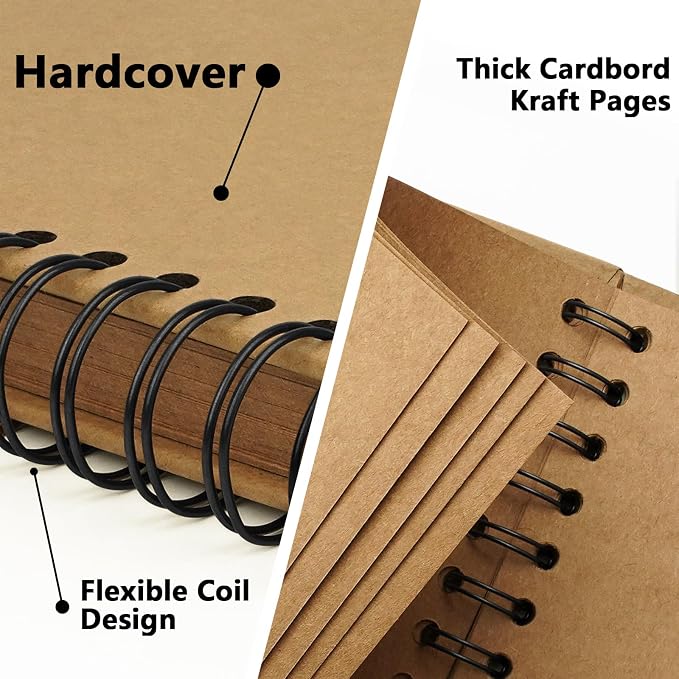 Scrapbook Photo Album DIY 10x10 Inch Thick Kraft 40 Pages Kraft