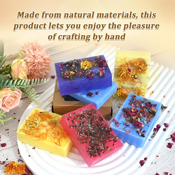 ZQBQC Soap Making Kit, Soap Making Kit for Adults Beginners, DIY Craft Supplies with Shea Butter Glycerin Melt and Pour Soap Base, Molds, Fragrances, Dried Flowers, Soap Craft Set for Adults and Kids