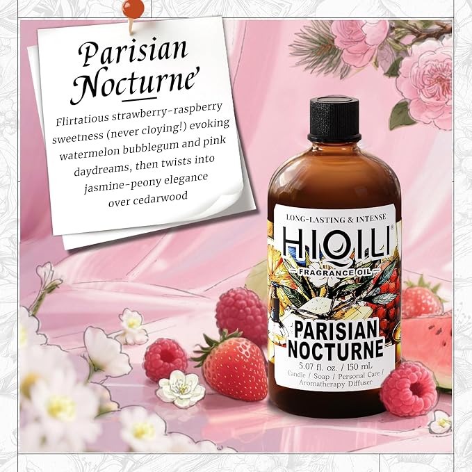 HIQILI Parisian Nocturne Fragrance Oil for Diffuser, Inspired by YL's M.on Paris, Candle & Soap & Perfume Balm Making, Sweet Notes, Long-Lasting Aroma - 5.07 Fl Oz (Pack of 1)
