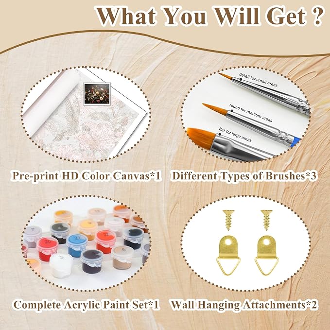 HMZephitiquc Paint by Numbers Flowers, Wildflowers Paint by Numbers for Adults, Flowers Painting by Numbers for Adults, Acrylic Oil DIY Crafts for Gift Home Decor 16x20 in