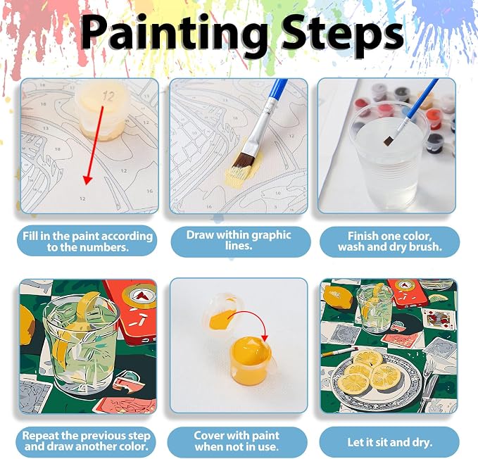 hkejoi Poker Paint by Numbers Kit for Adults, 12x16 in