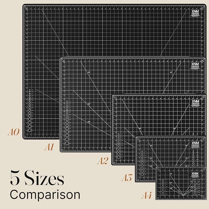 Premium Self Healing Cutting Mat - 36 Inches by 48 inches - A0-3 Layer Quality PVC Construction - Dual Sided, Imperial and Metric Grid Lines - Perfect for Cutting, Sewing, and Crafts