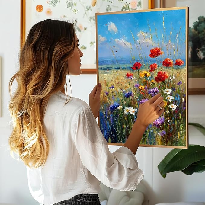 mrpwnle Paint by Numbers Kit for Adults, Wild Flowers Paint by Numbers Kits | Flowers Paint by Number Adult Easy Canvas Paint by Numbers for Adults DIY Oil Painting Kits for Home Decor Gifts 16x20in