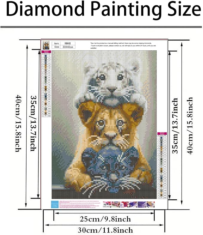 Diamond Art Kits for Adults,Three Tigers Diamond Painting Kit 11.8x15.8inch | 5D DIY Full Round Drill Paint by Diamond,Diamond Dot Gem Art Crafts,for Home Art Wall Beginners