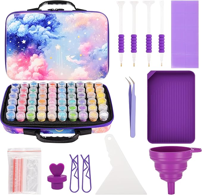 MERATIA Diamond Art Storage Organizer, 60 Jars with Accessories